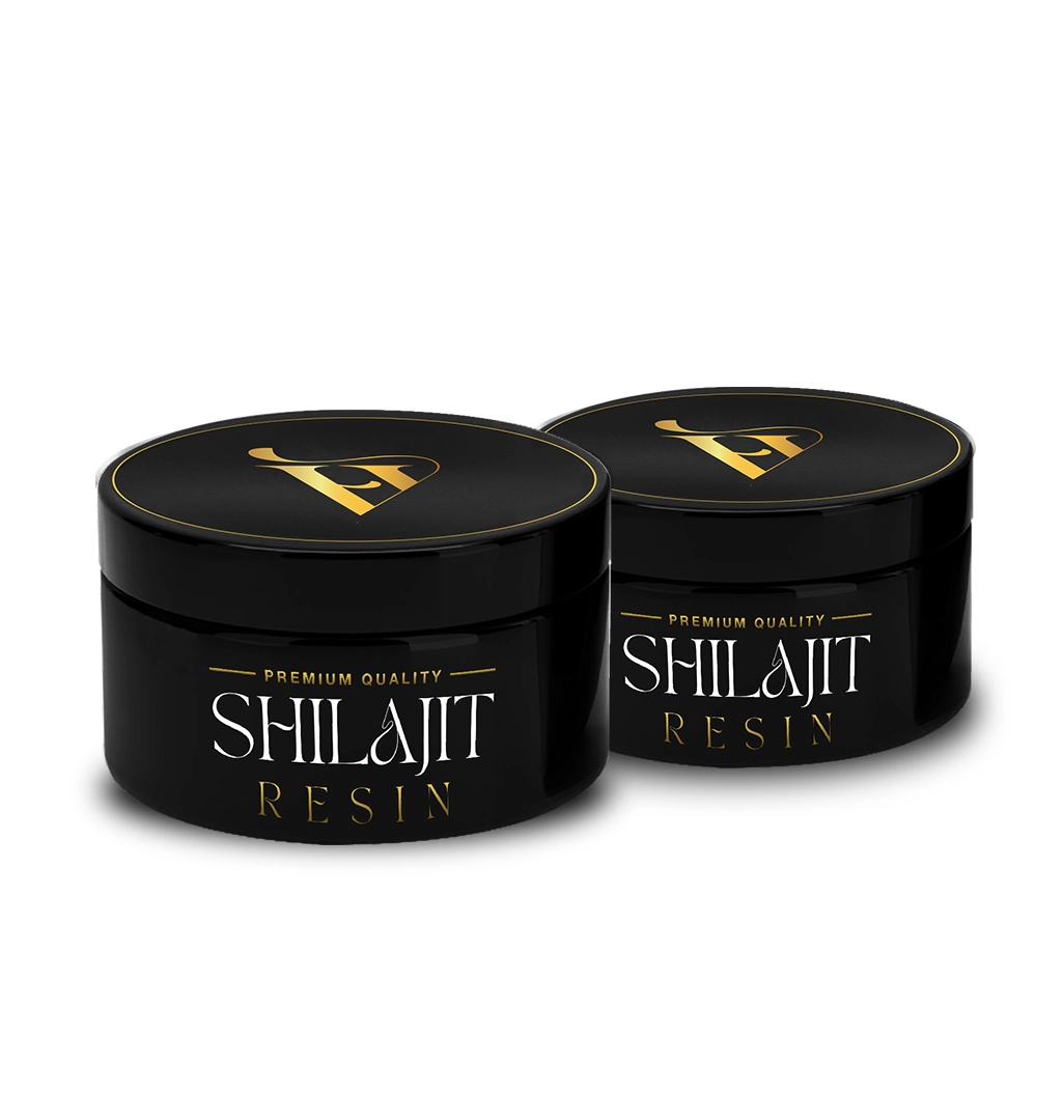 Pack of 2 Himalayan Vitals Shilajit Resin jars, a premium-quality natural supplement for energy, stamina, and overall wellness.