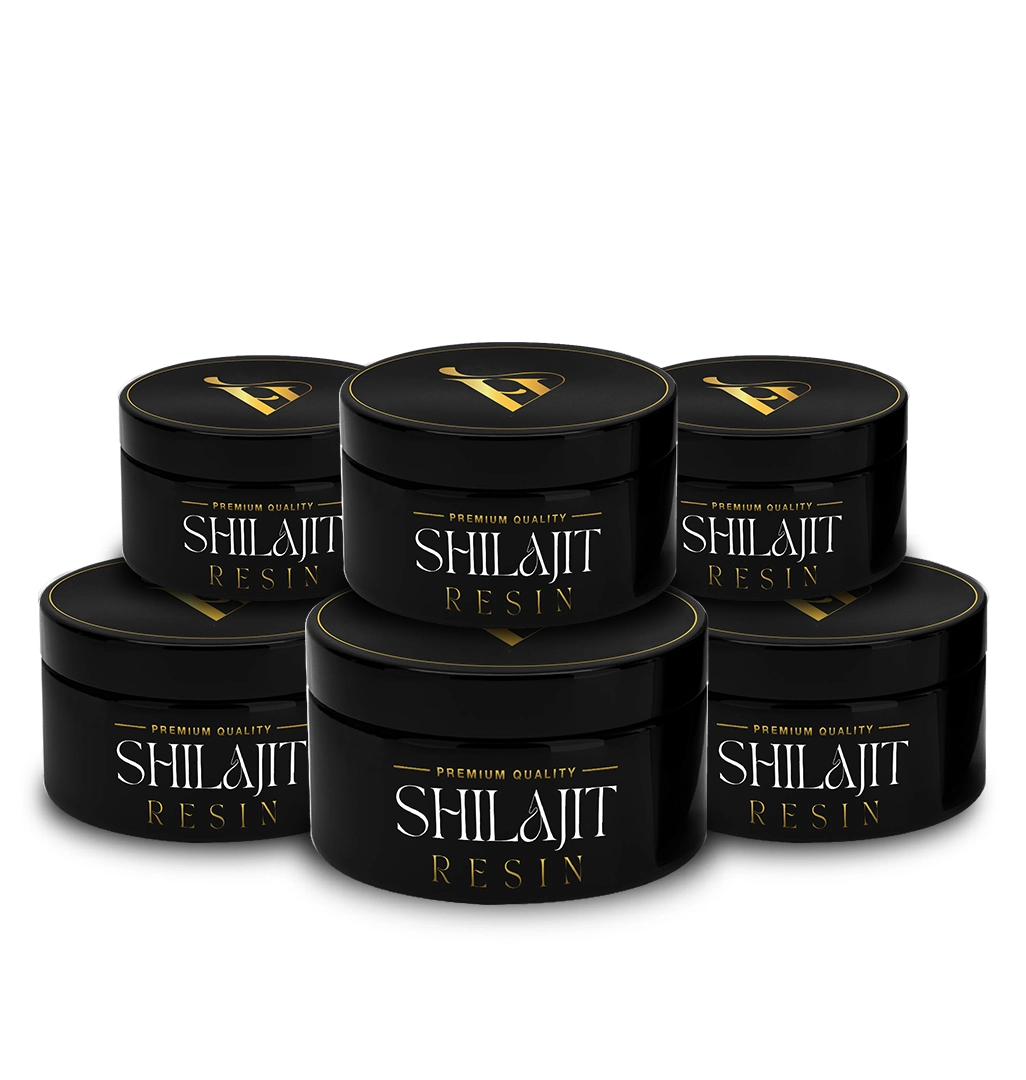 Pack of 5 Himalayan Vitals Shilajit Resin jars, a premium-quality natural supplement for energy, stamina, and overall wellness.